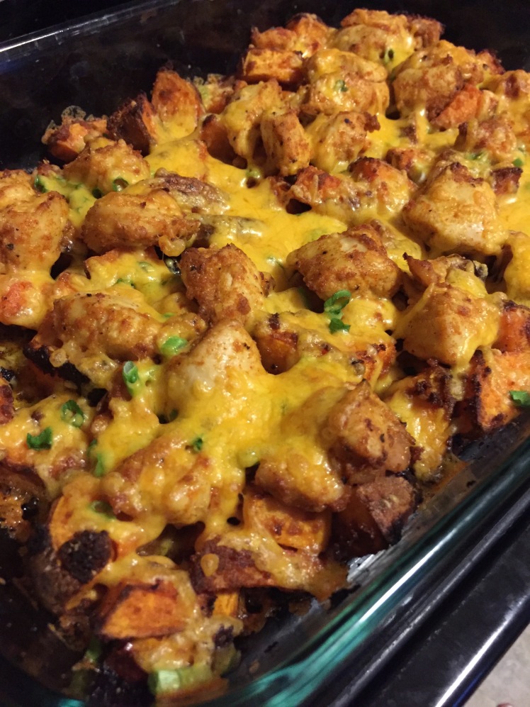 Loaded Sweet Potato and Chicken Bake
